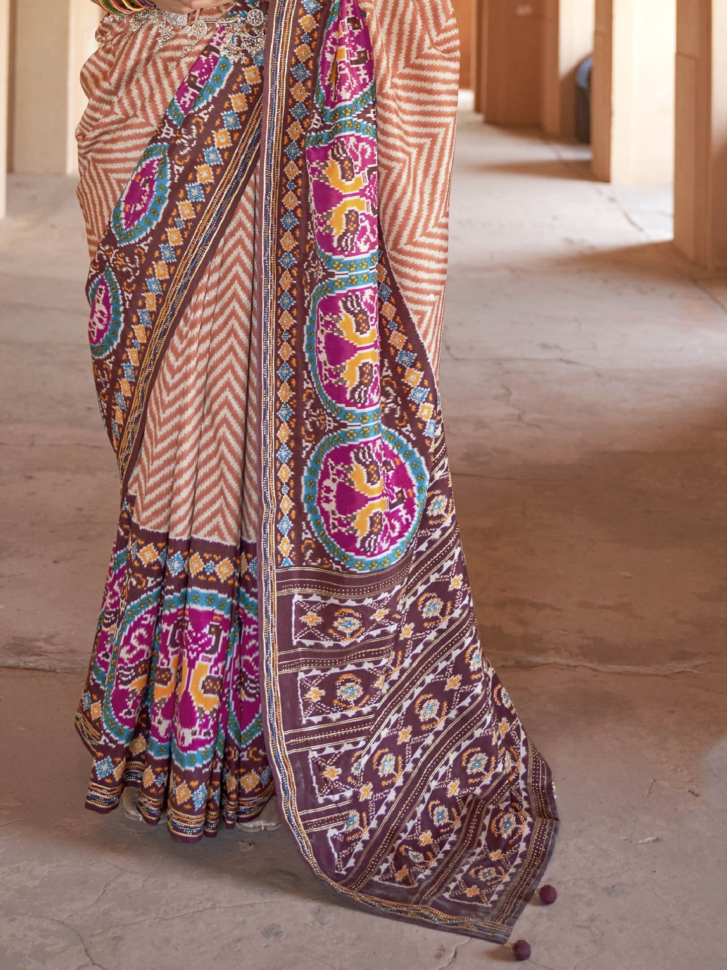 Blush Brown Patola Saree