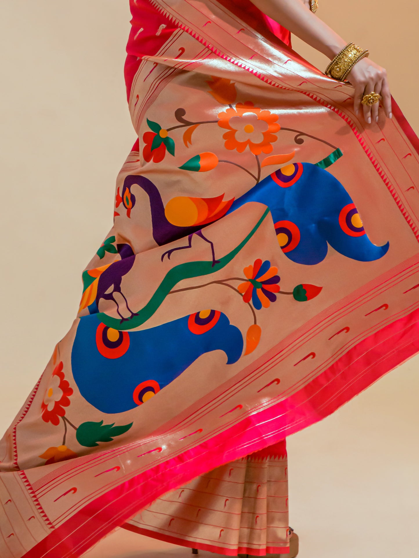 Hot Pink Paithani Saree