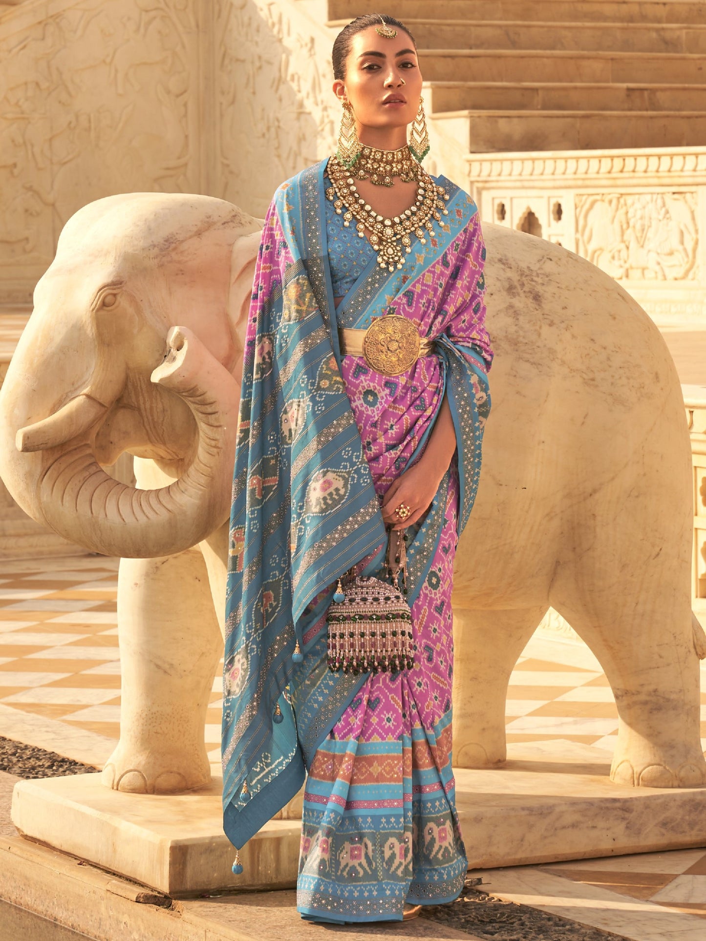 Orchid Pink Patola Saree