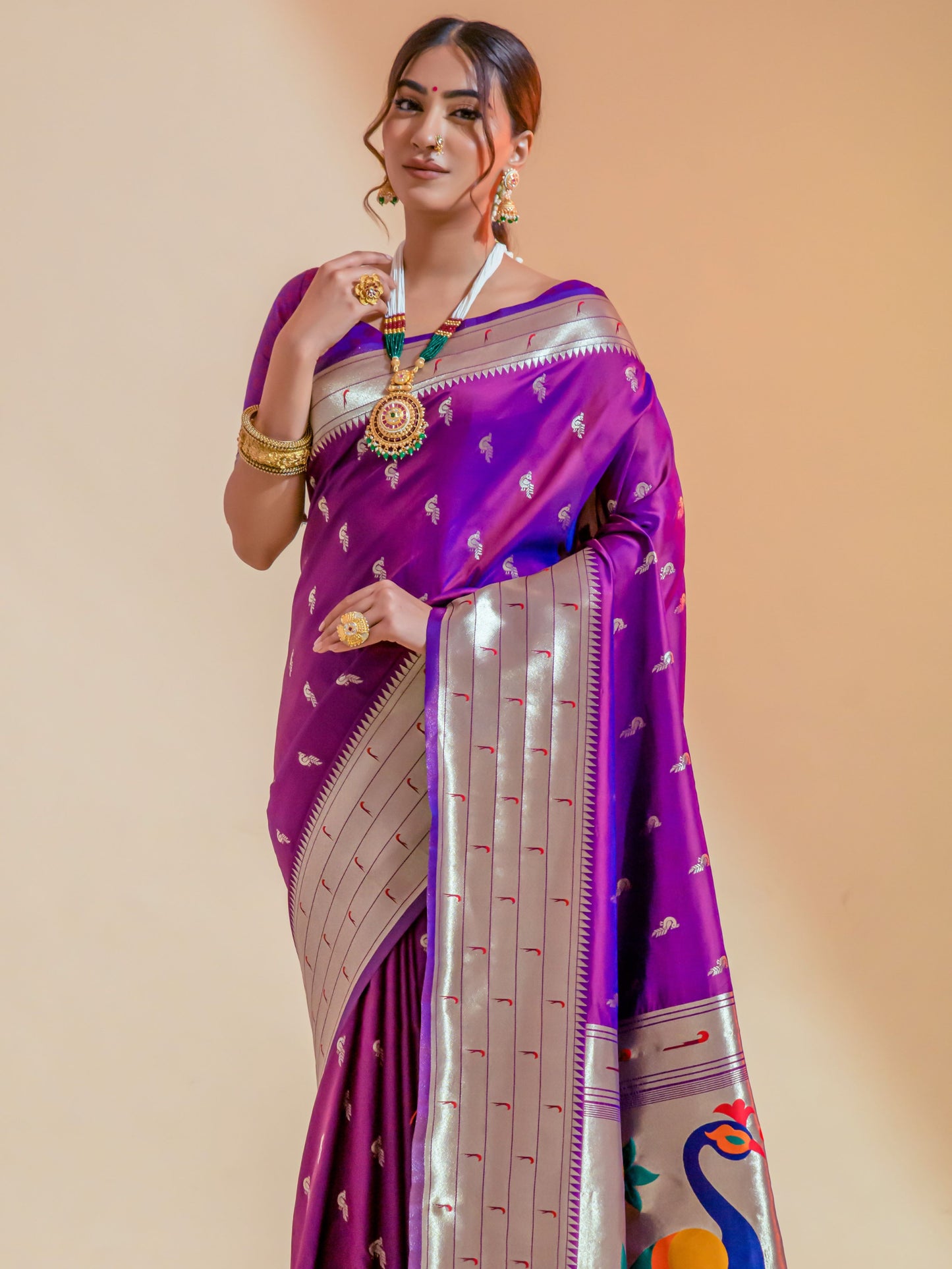 Orchid Magenta Paithani Saree