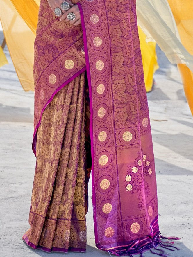 Plum Magenta Kanjivaram Saree