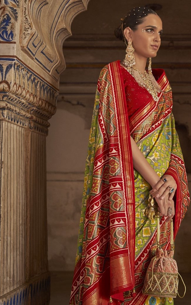 Apple Green Patola Saree