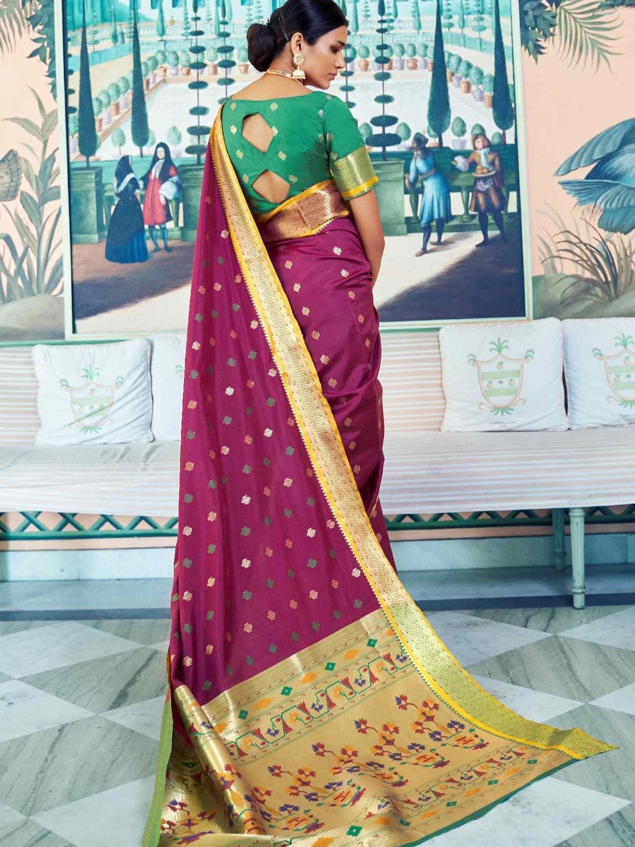 Amaranth Purple Paithani Saree