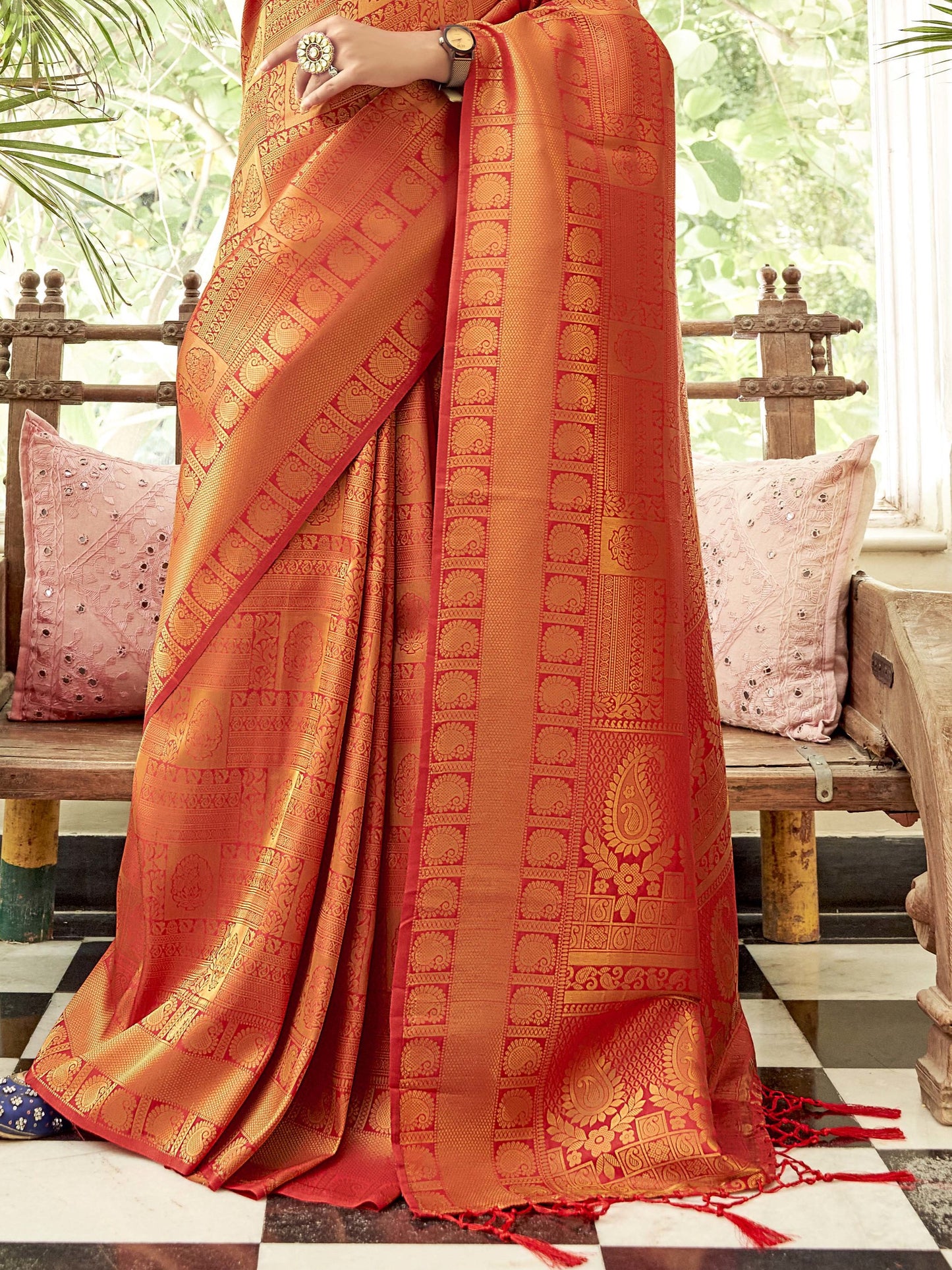 Bridal Red Kanjivaram Saree