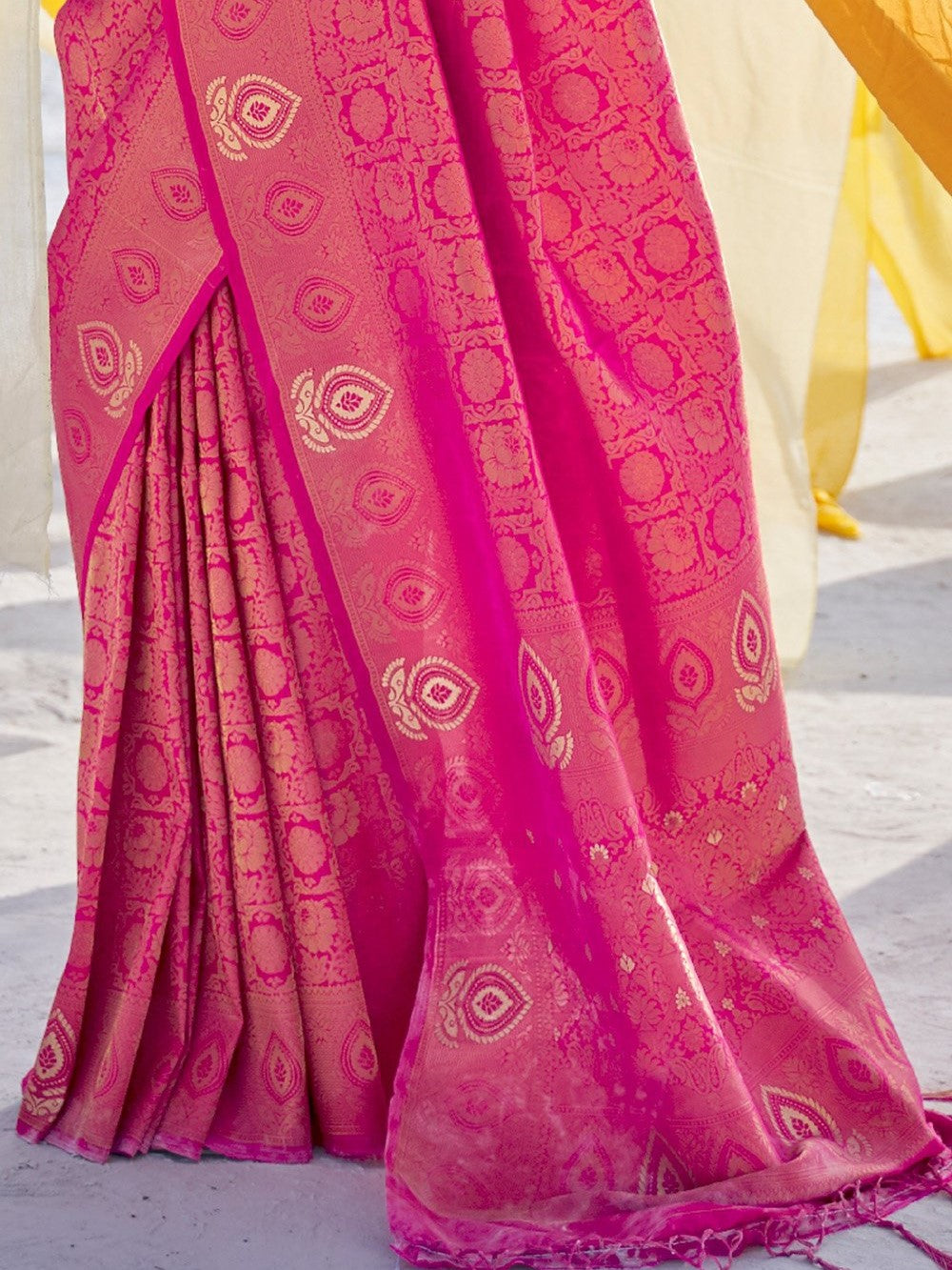 Hot Pink Kanjivaram Saree