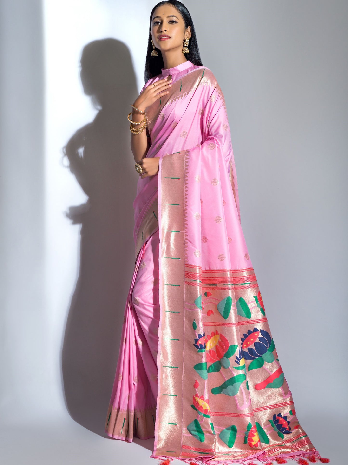 Light Pink Paithani Saree