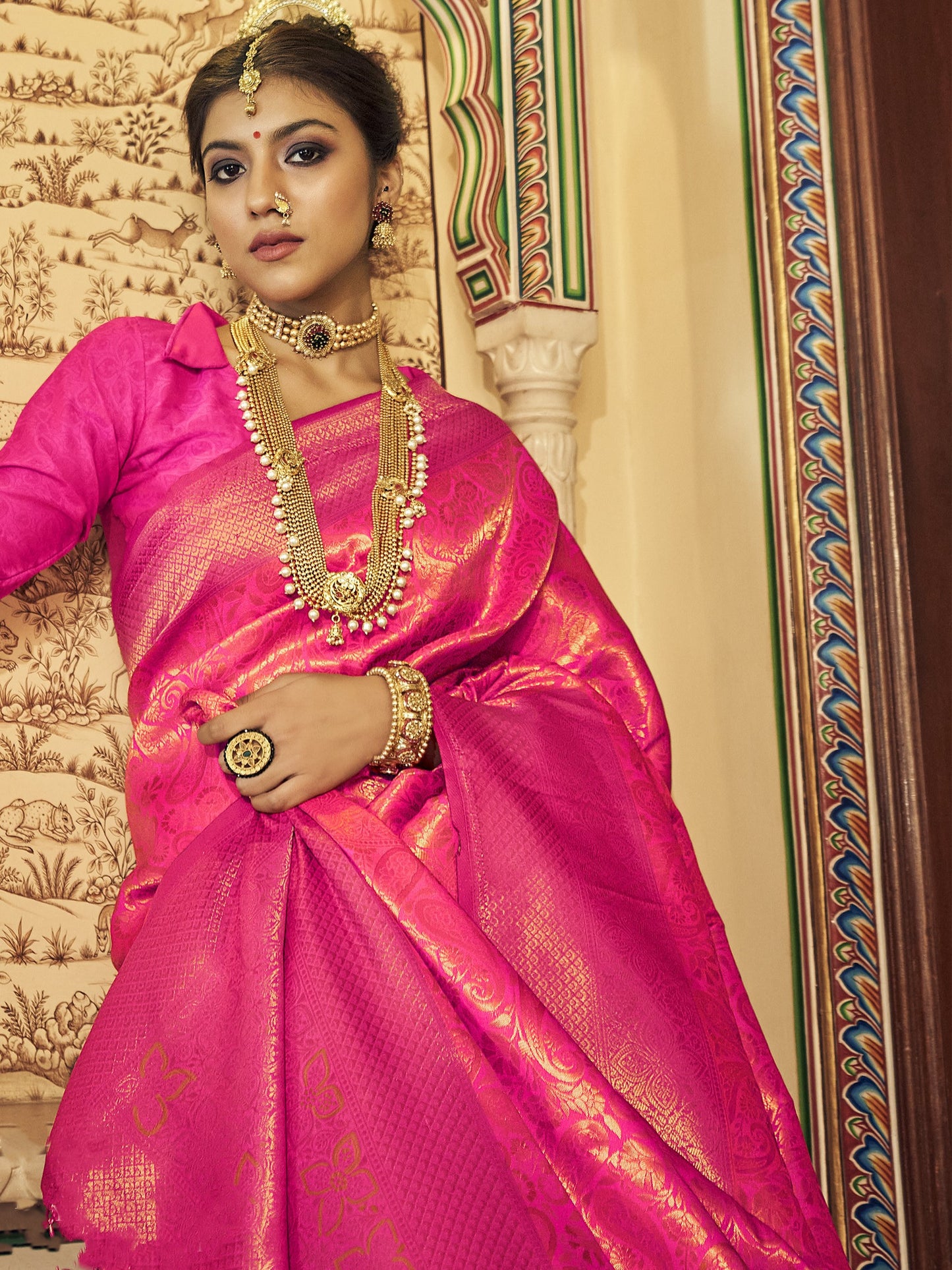 Sweet Pink Kanjivaram Saree