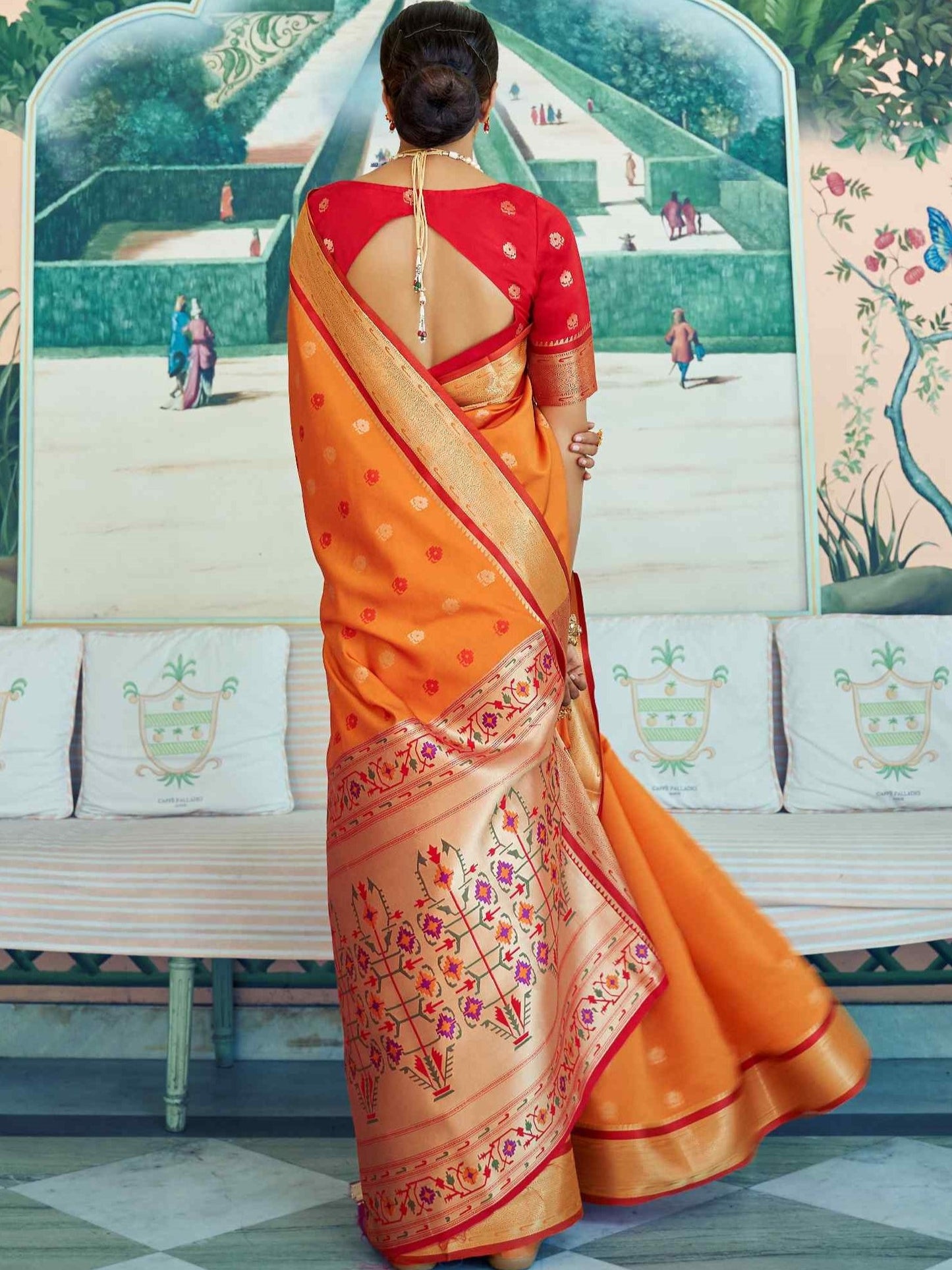 orange saree