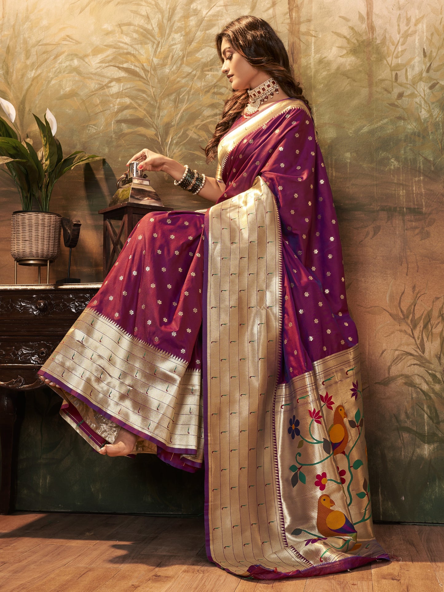 Imperial Violet Paithani Saree