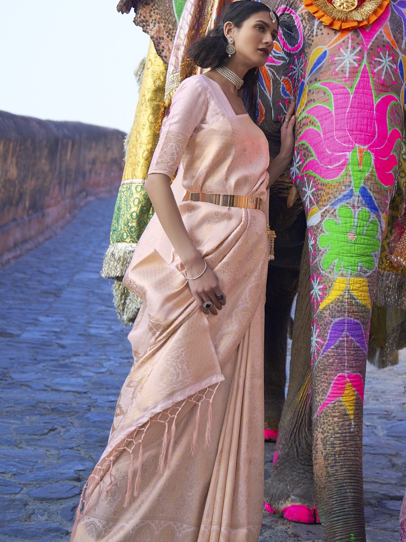 Light Pink Kanjivaram Saree