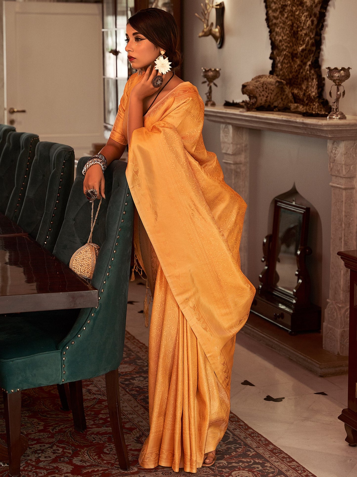 Classic Yellow Woven Kanjivaram Saree