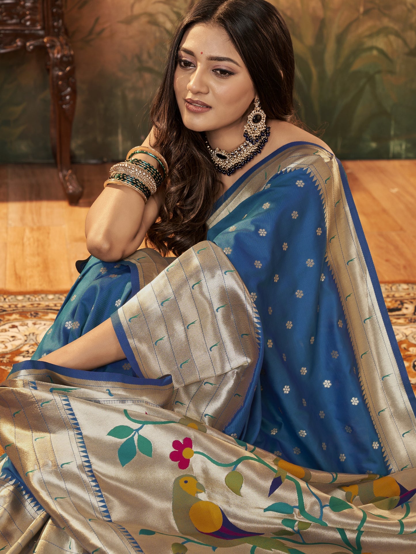 Azure Blue Paithani Saree