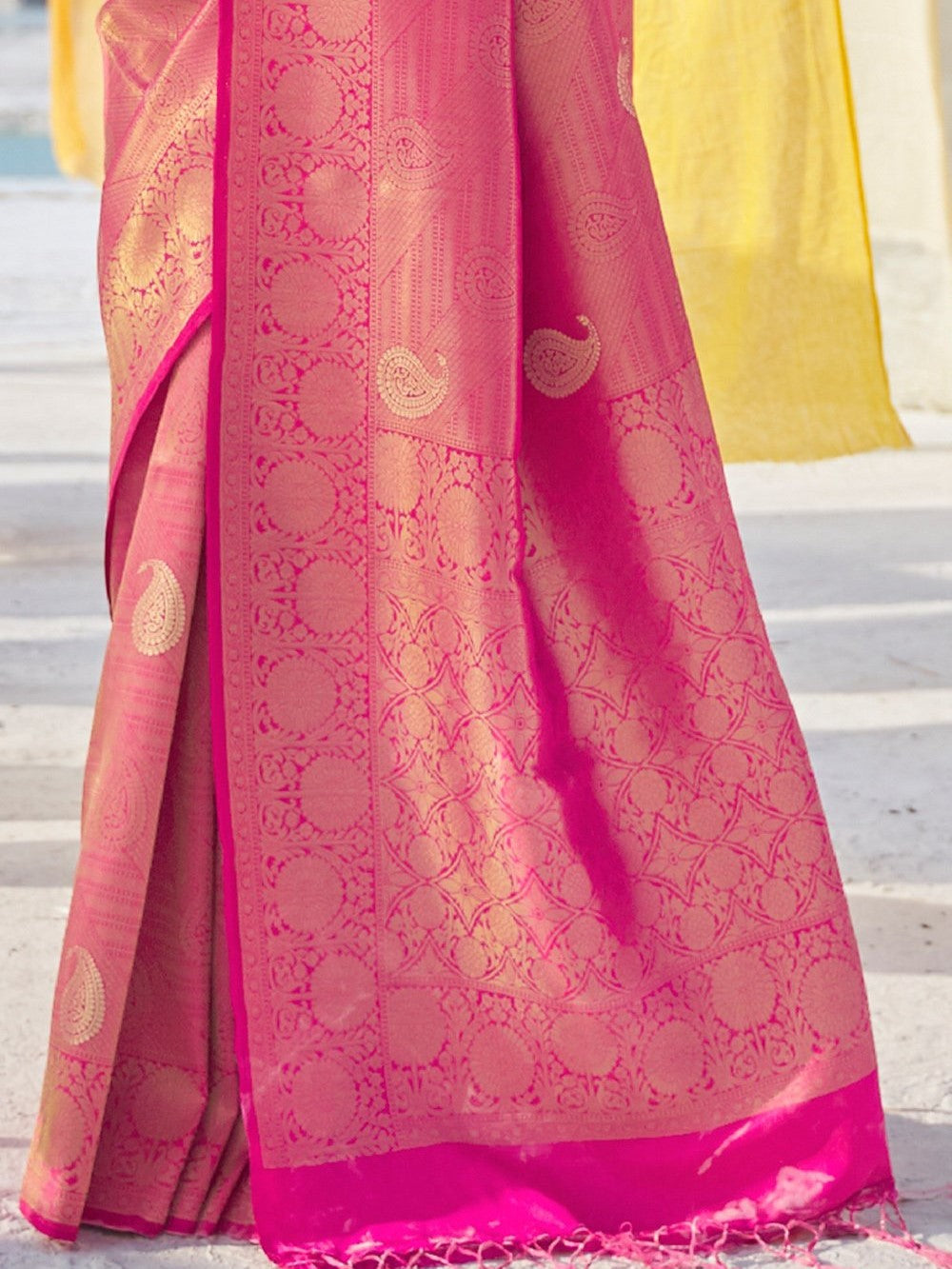 Raspberry Pink Kanjivaram Saree