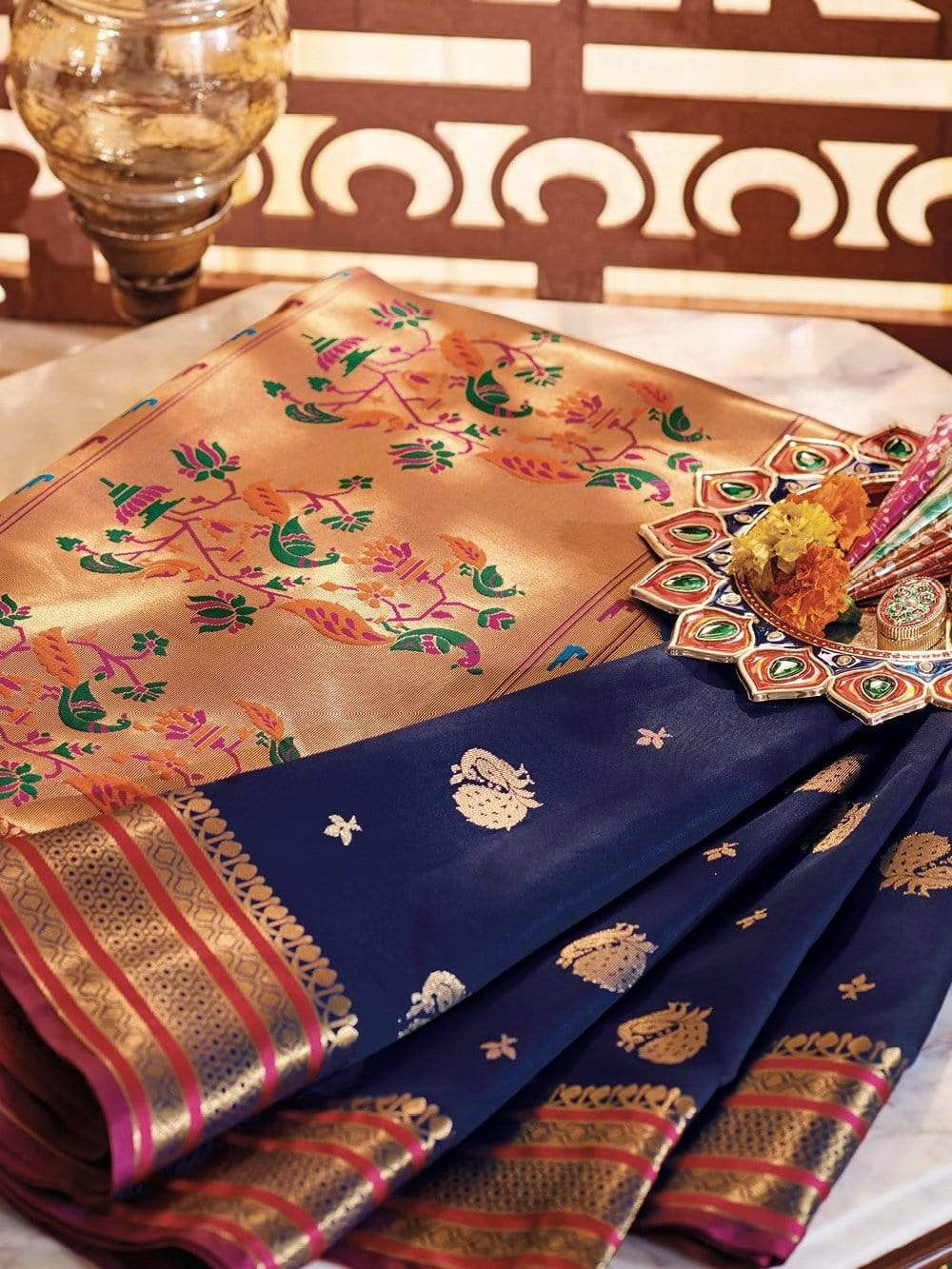 Dark Blue Paithani Saree