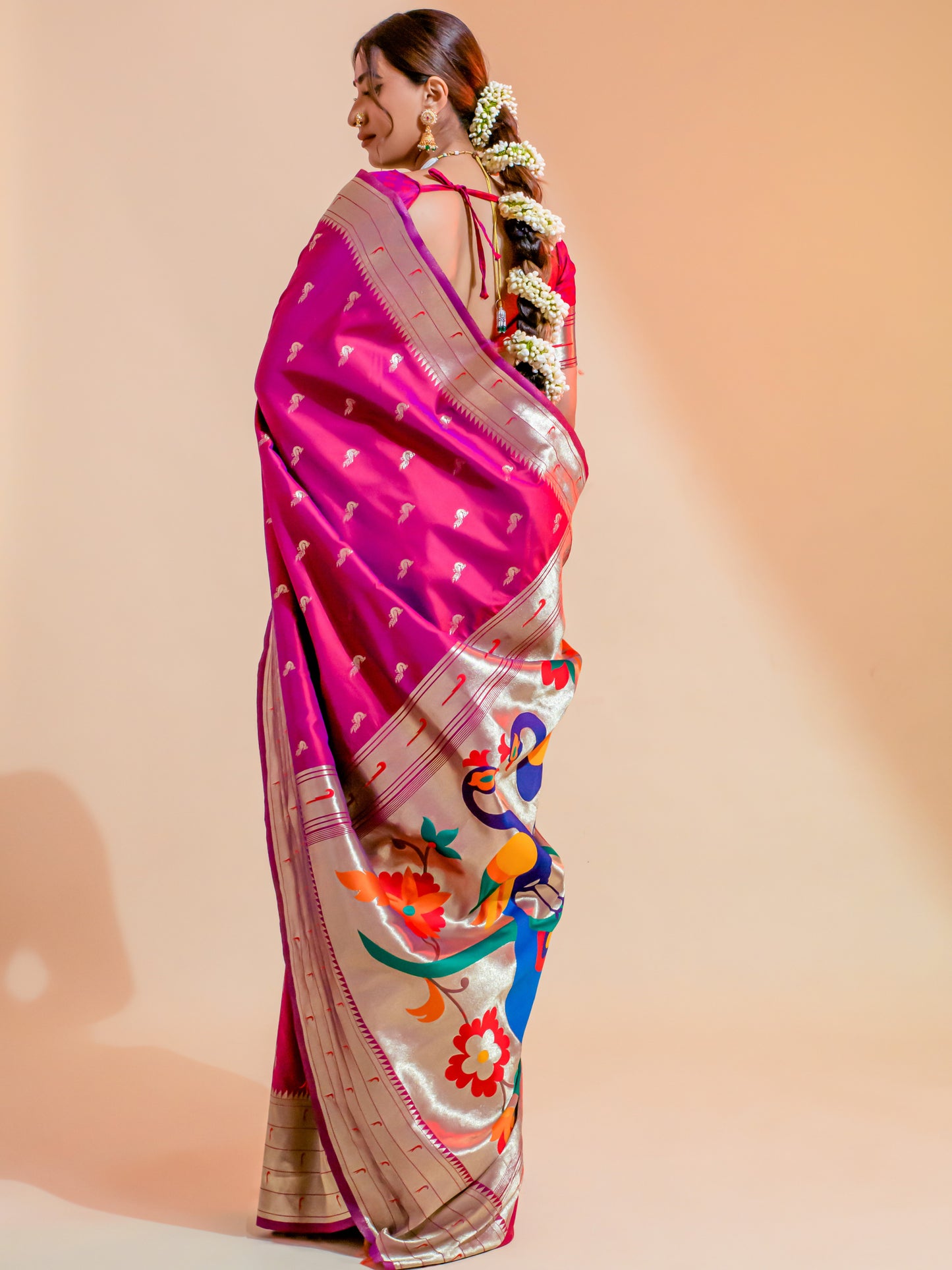 Byzantine Magenta Paithani Saree