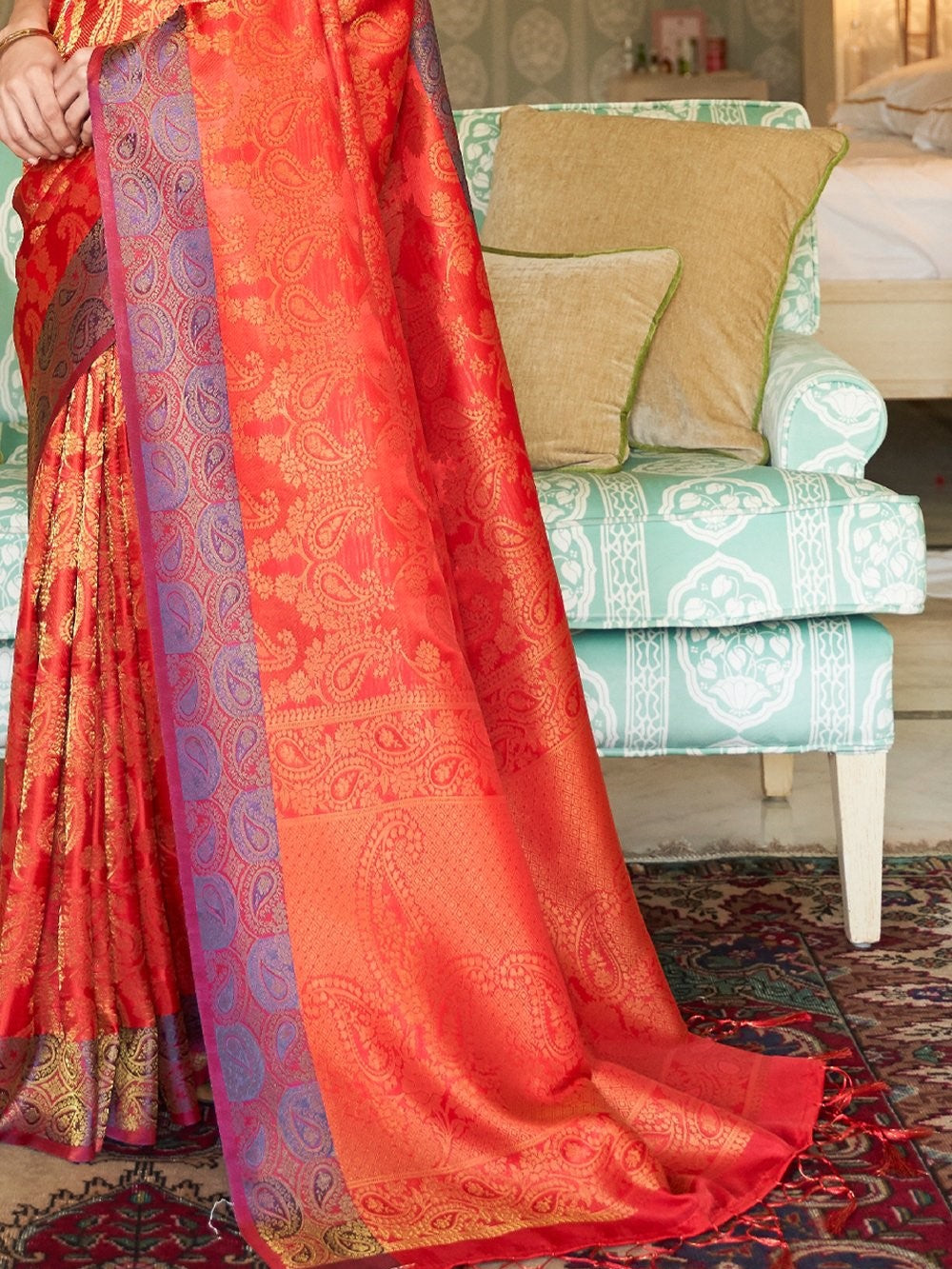 Scarlet Red Kanjivaram Saree
