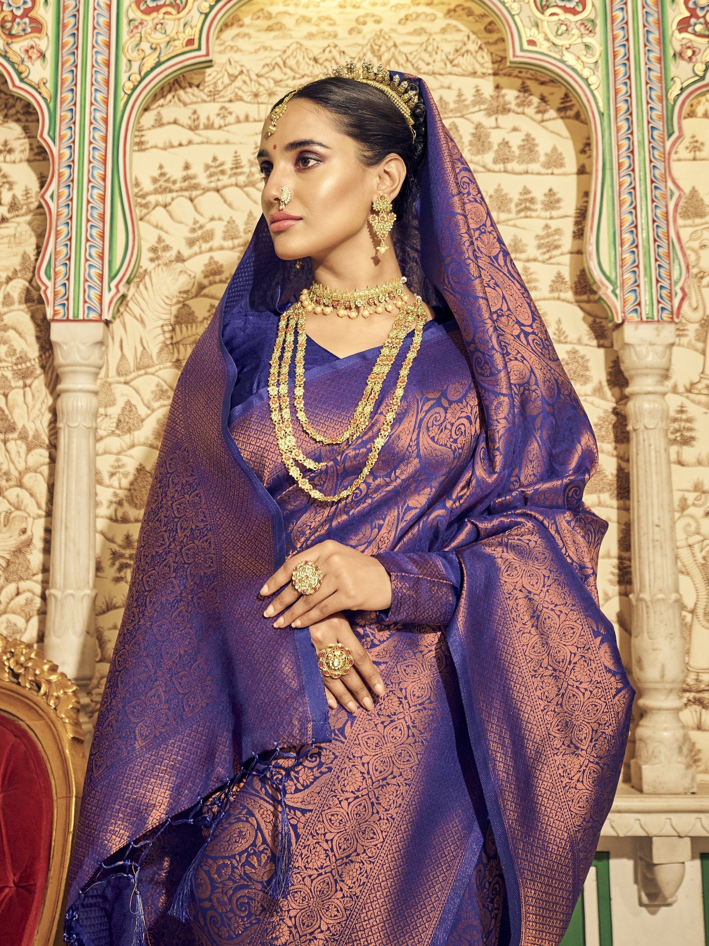 Royal Blue Kanjivaram Saree