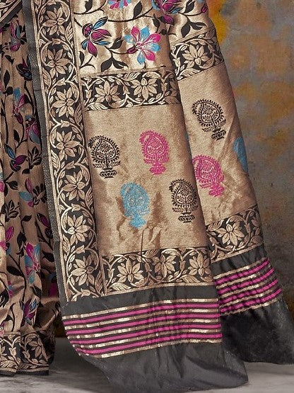 Golden Black Paithani Saree