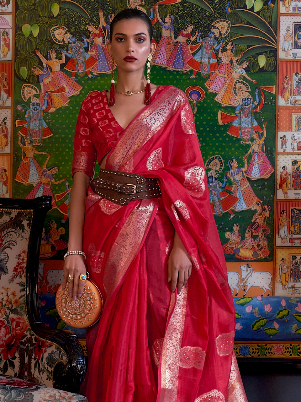 organza tissue saree