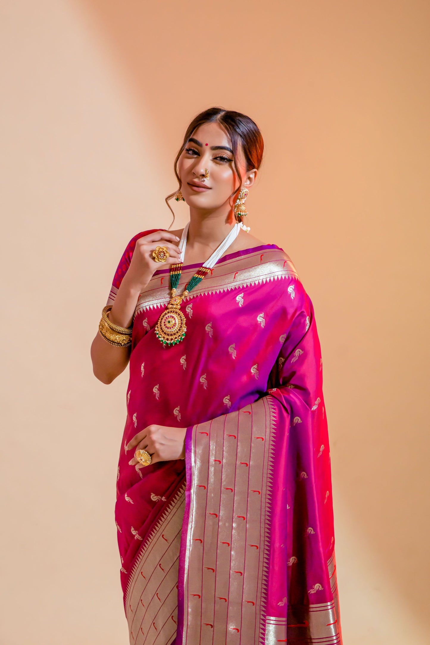 Byzantine Magenta Paithani Saree