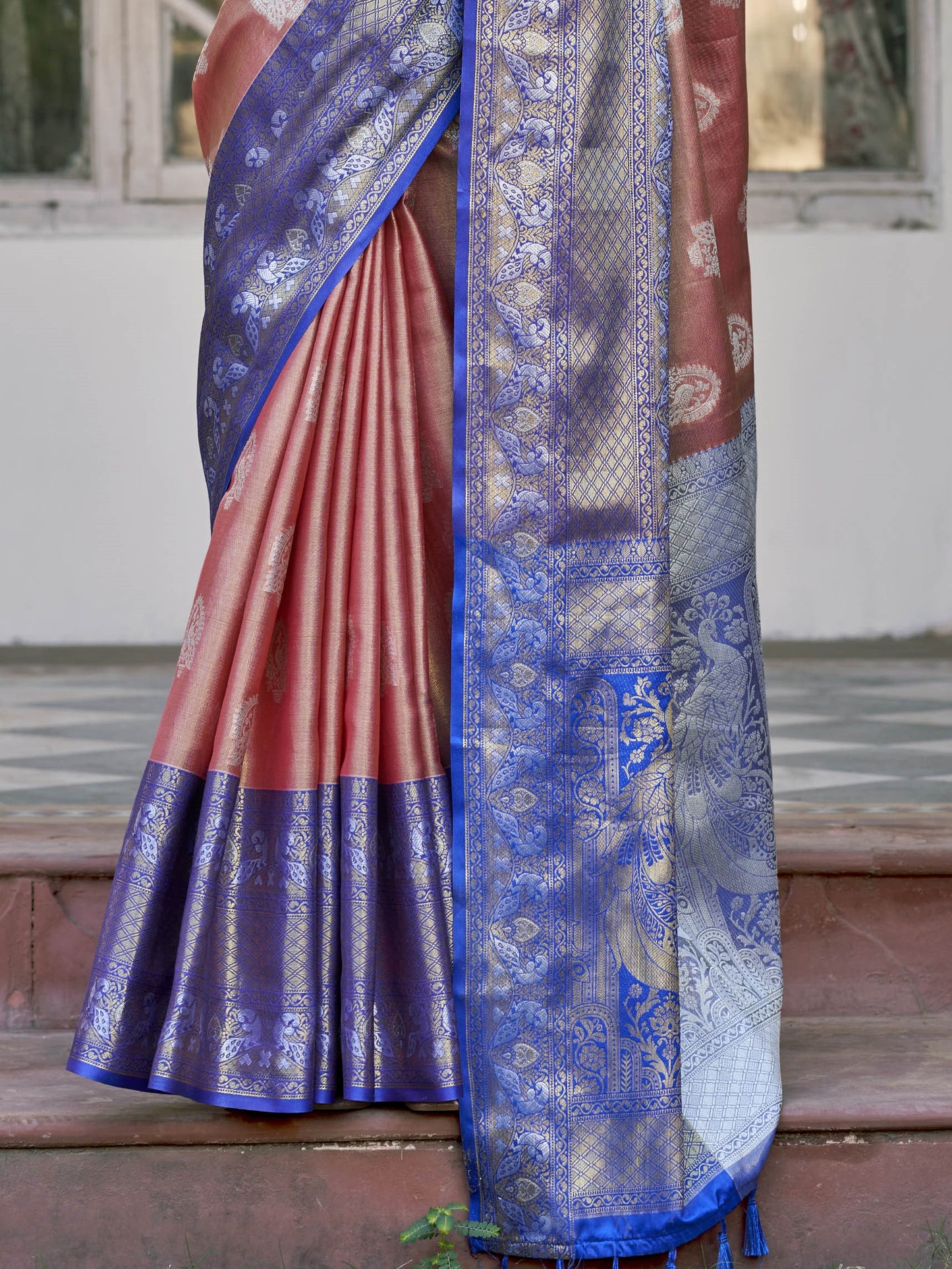 Soft Brown Tissue Silk Saree