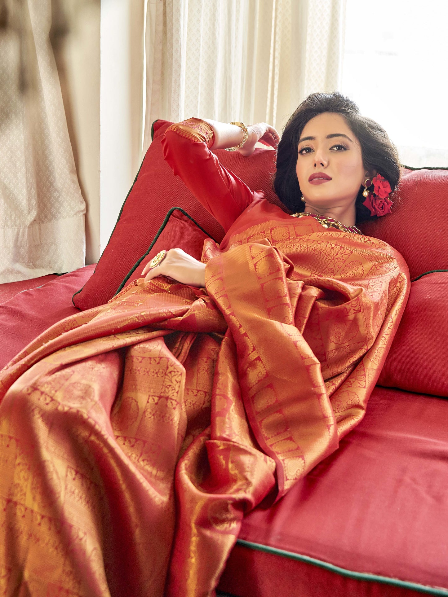 Bridal Red Kanjivaram Saree