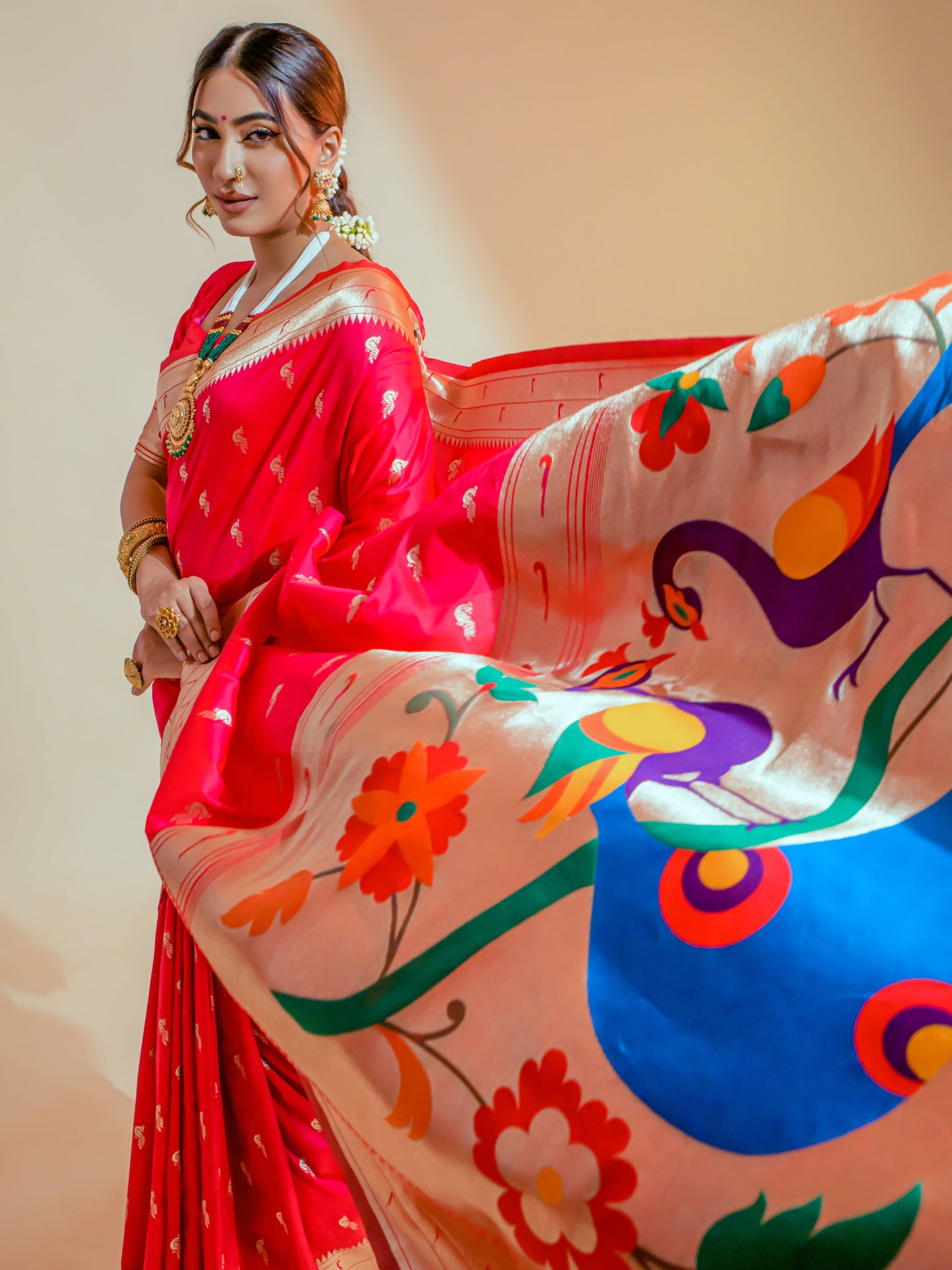 Hot Pink Paithani Saree