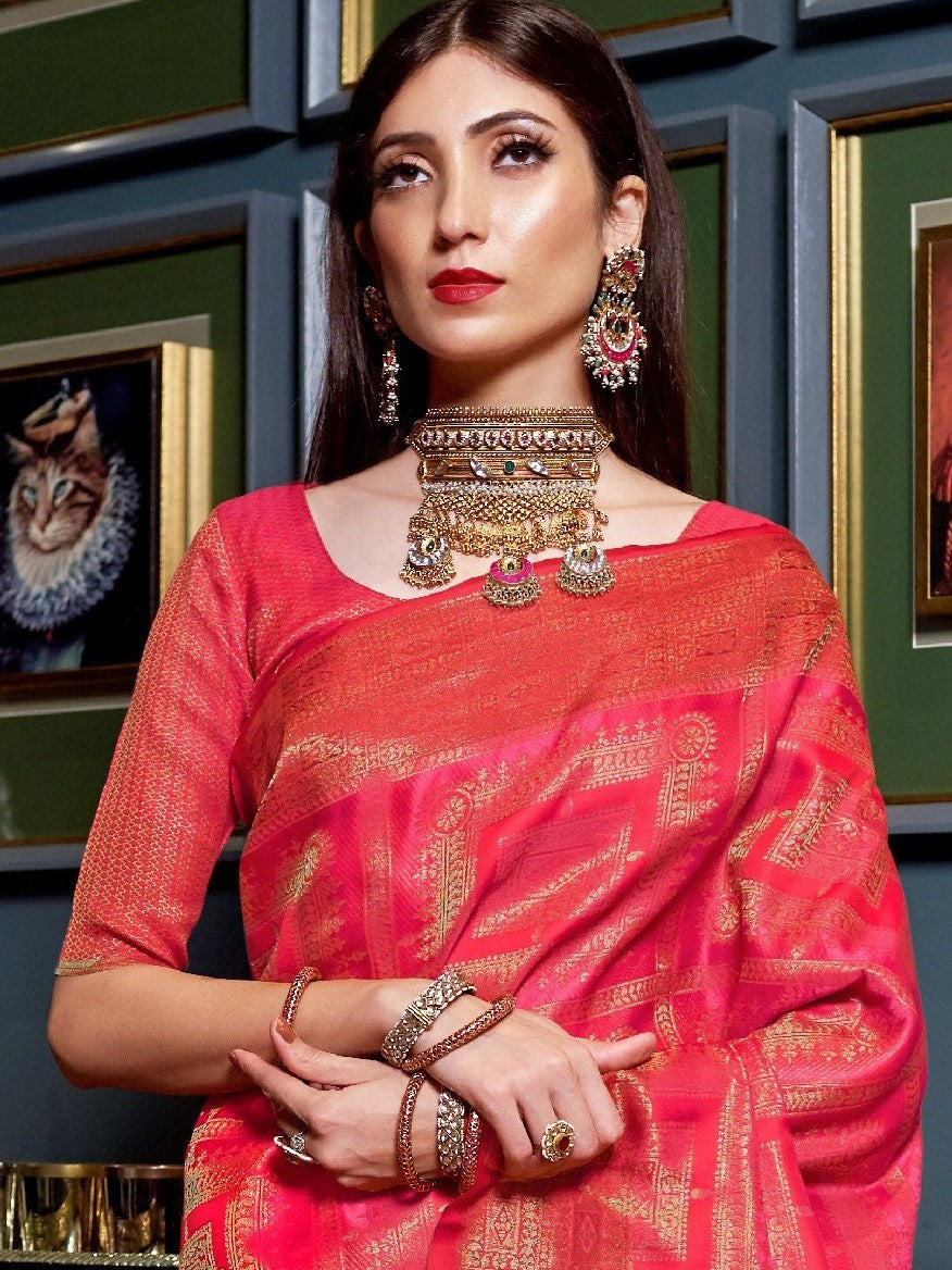 Blush Pink Kanjivaram Saree