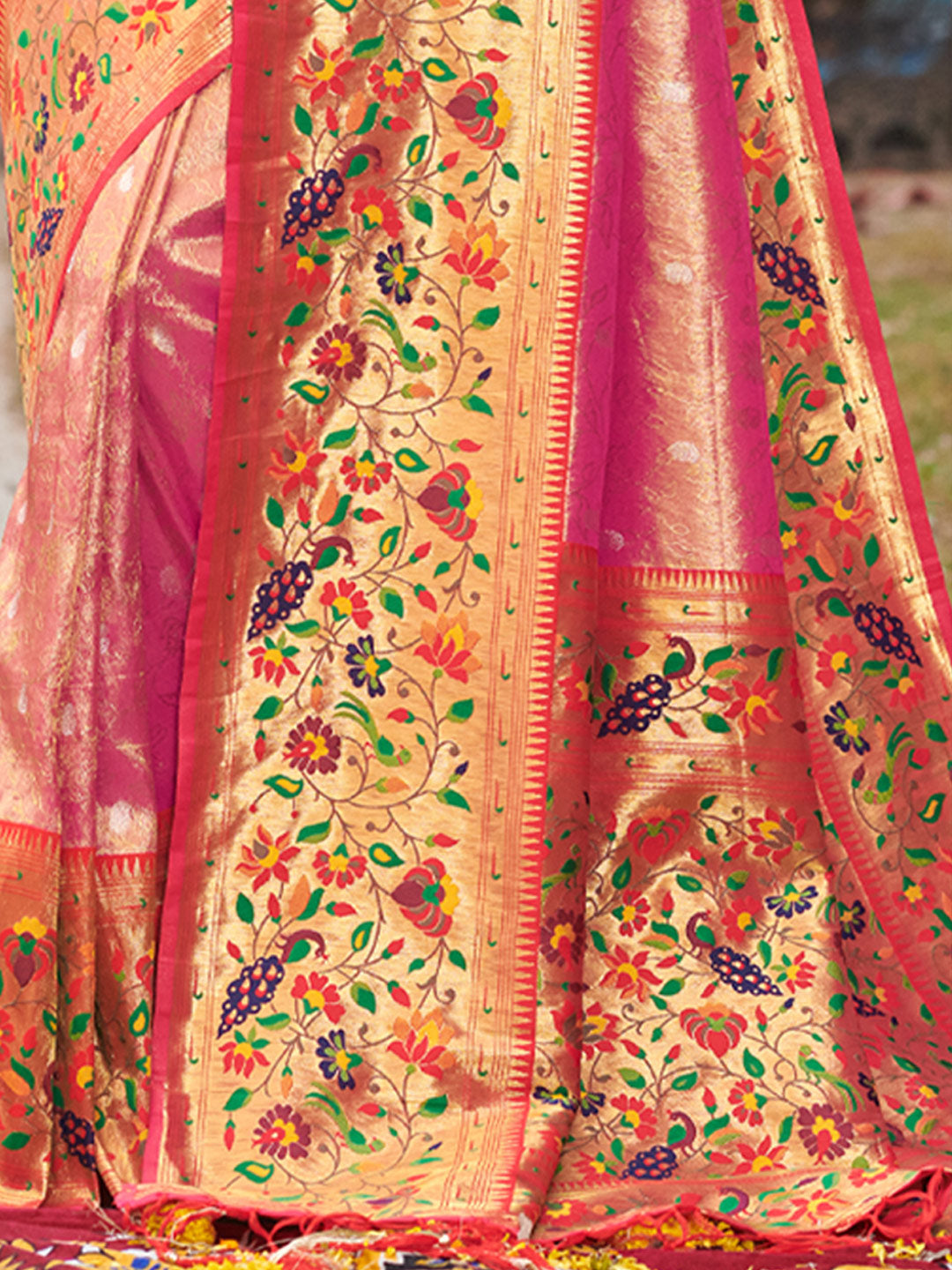 Rani Pink Paithani Saree