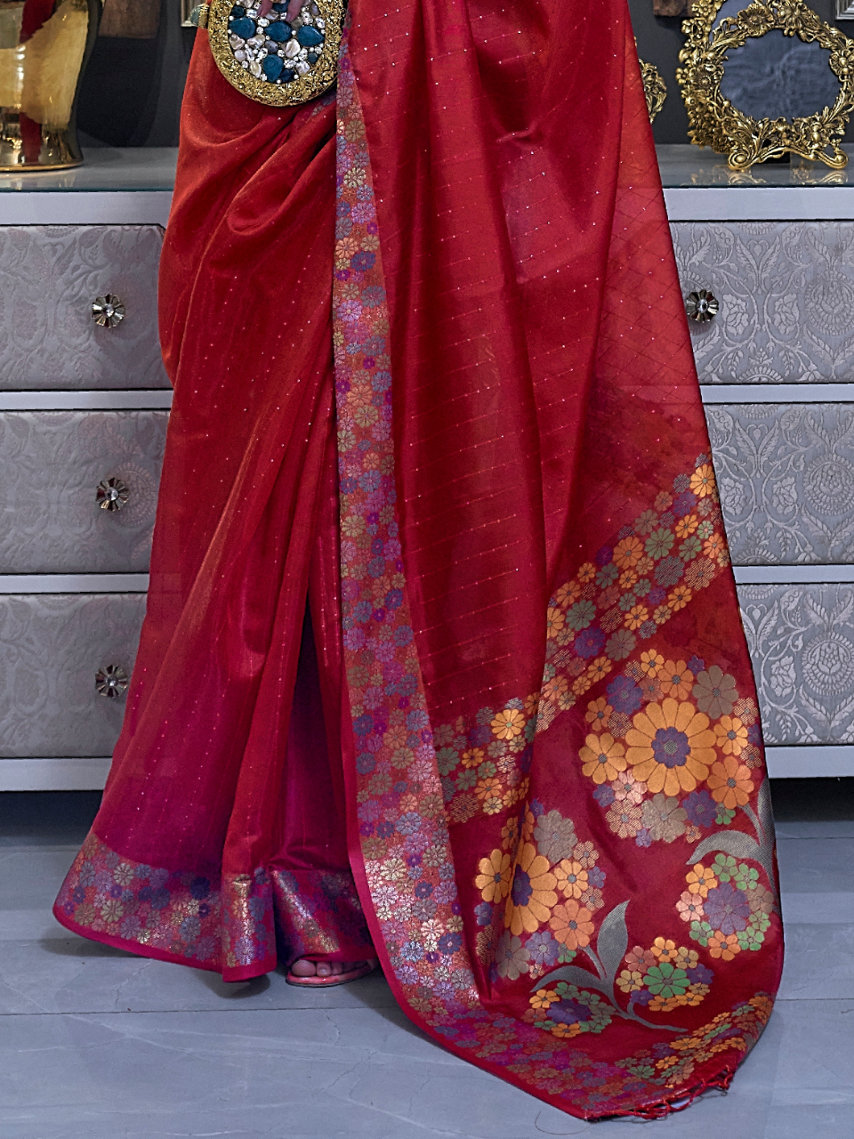 viscose organza saree