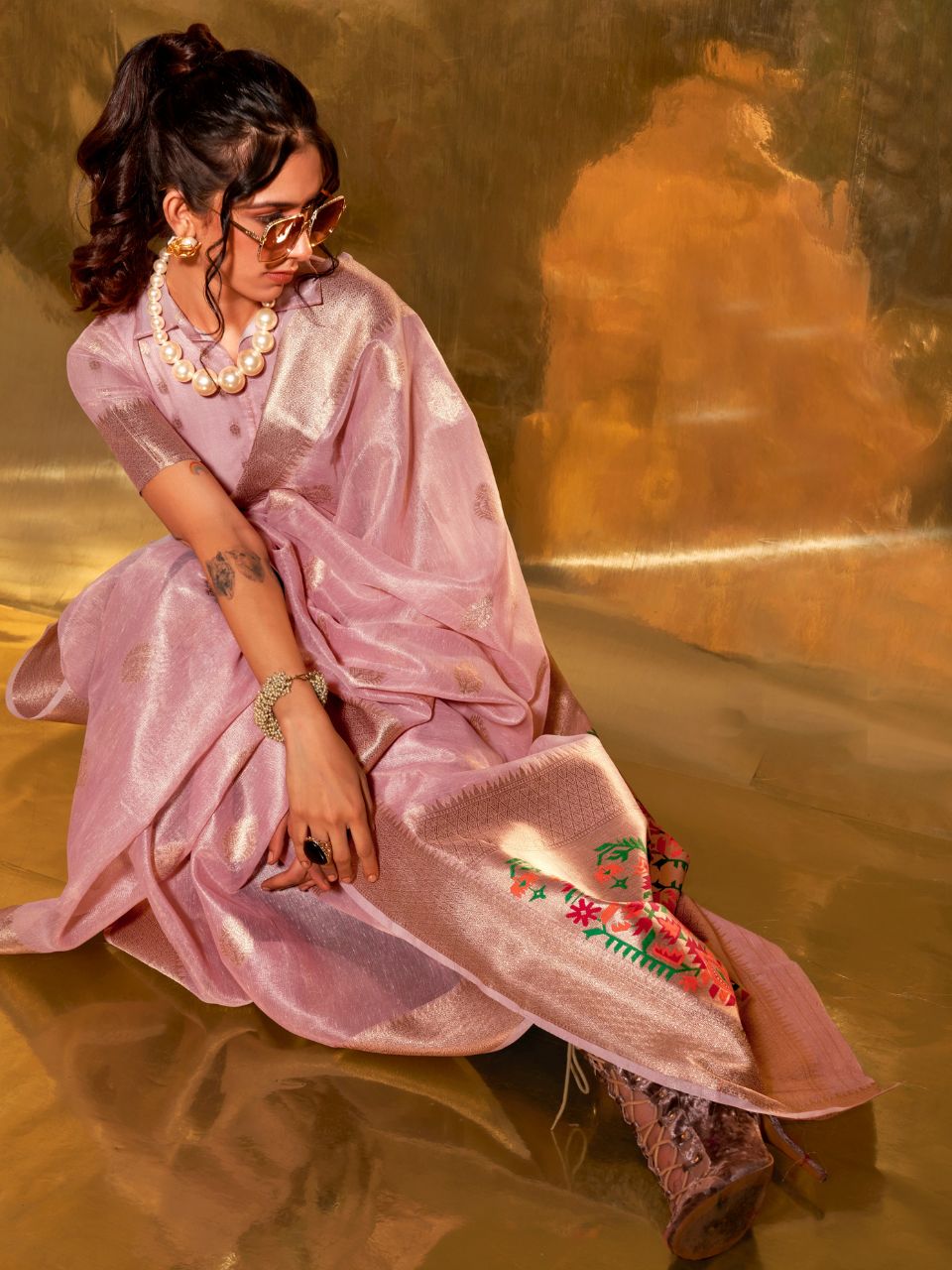 pink bridal saree