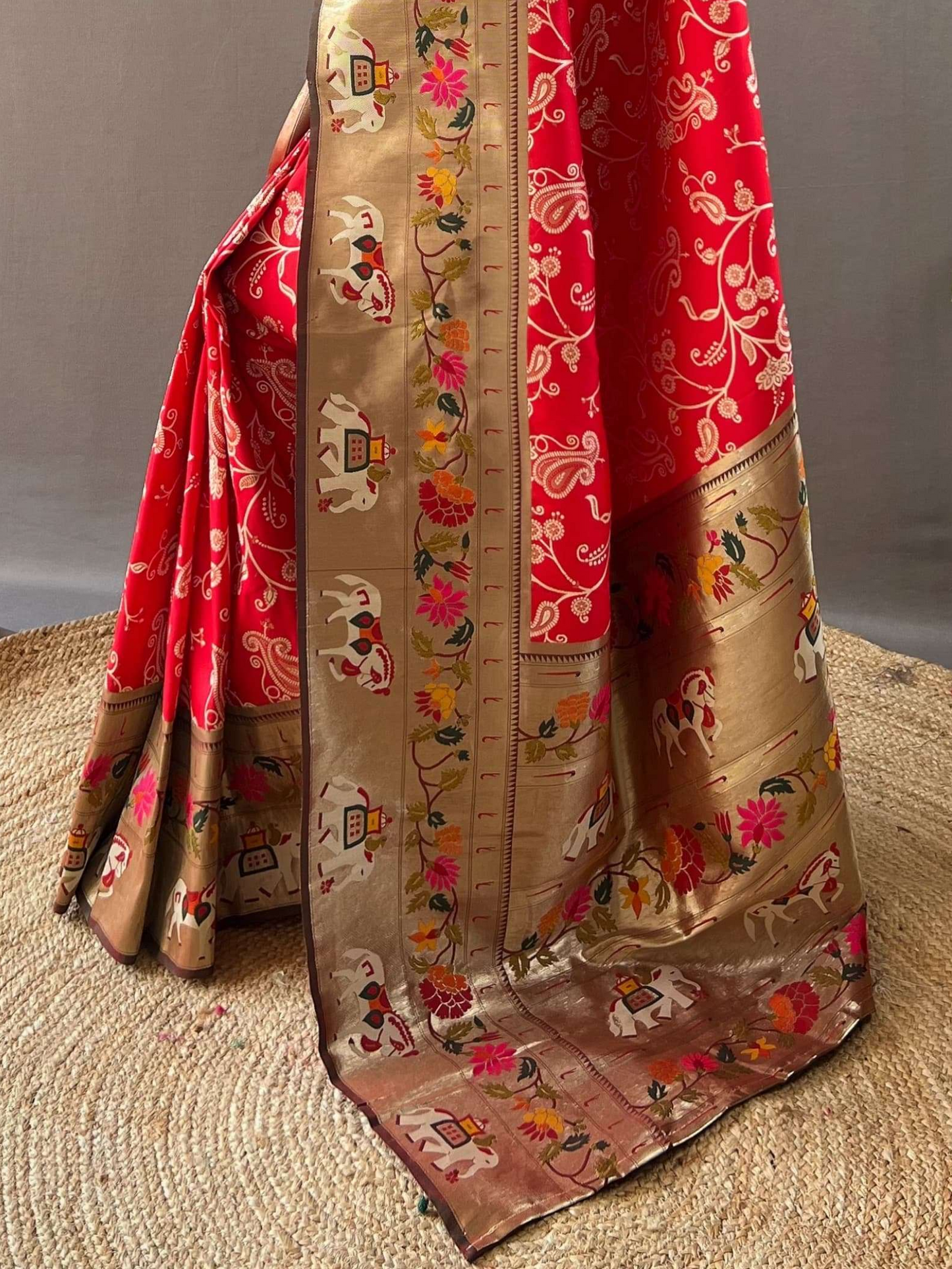 Festive Red Woven Patola Paithani Silk Saree