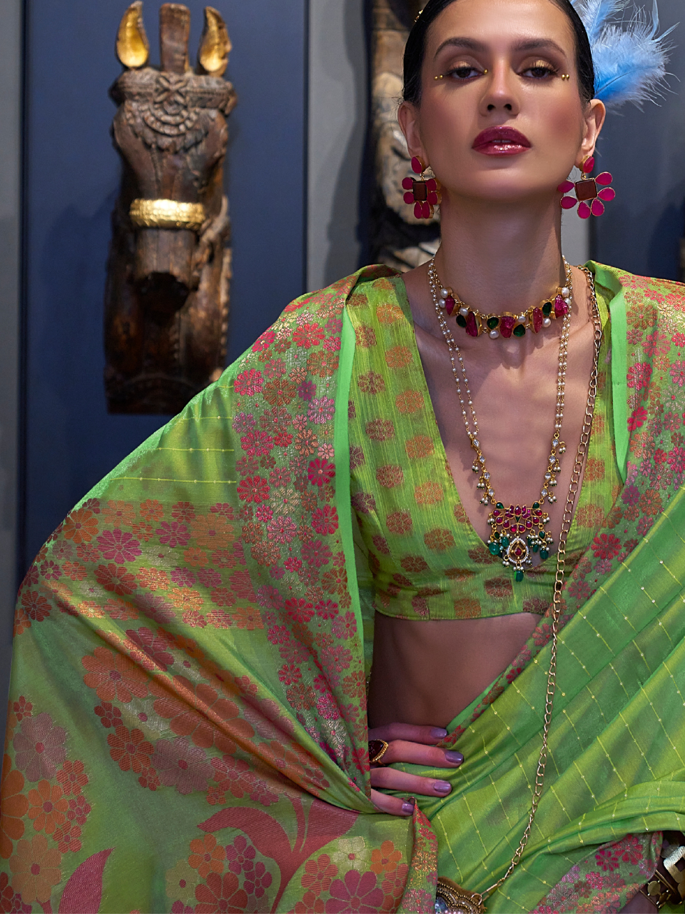 organza saree for wedding