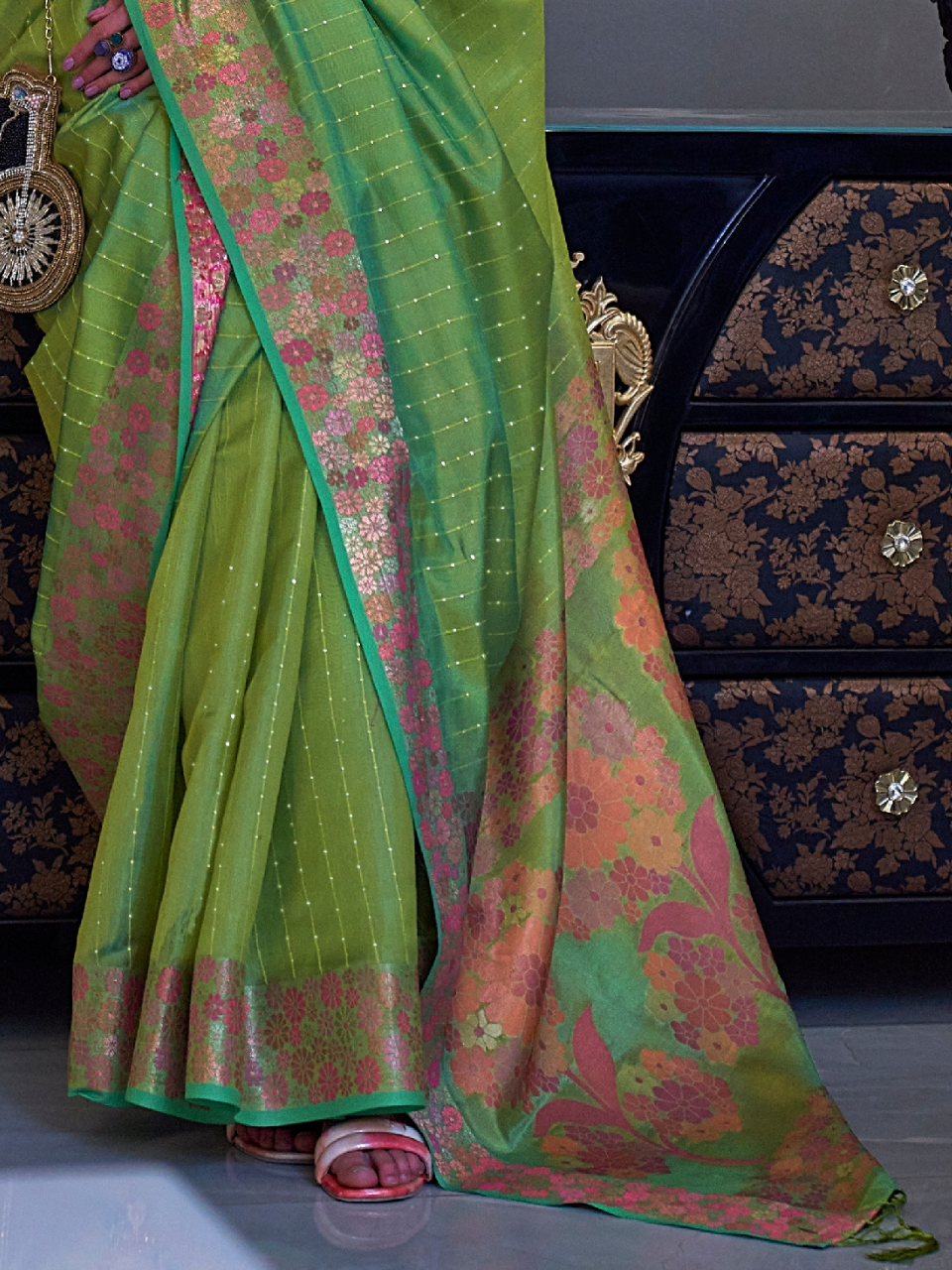 wedding organza saree