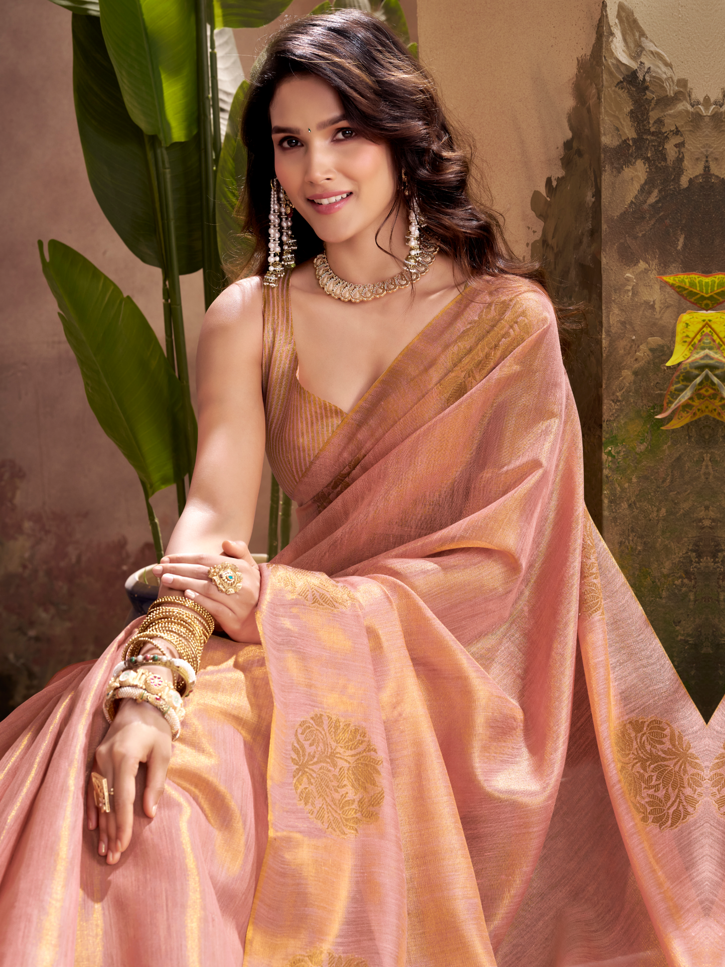 pink saree care