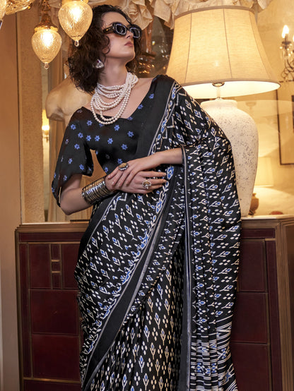 party wear black saree