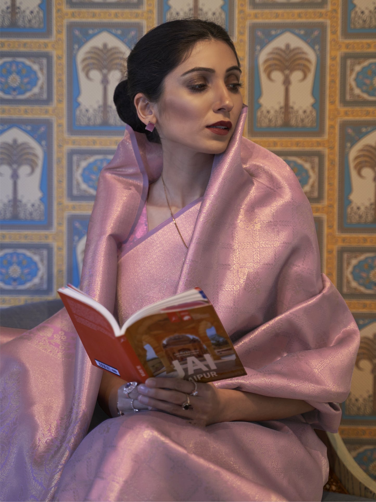 Shiny Lilac Kanjivaram Saree