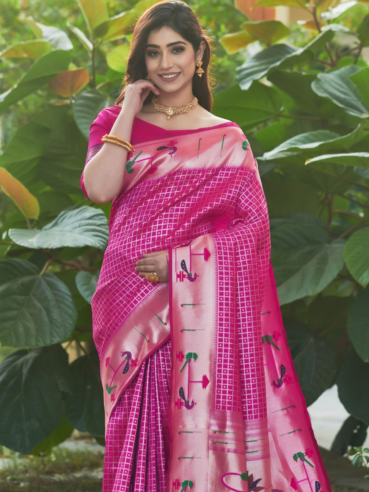 Hot Pink Paithani Saaree