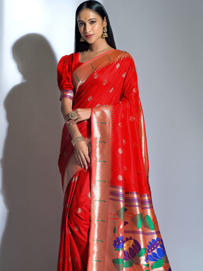 Bridal Red Paithani Saree