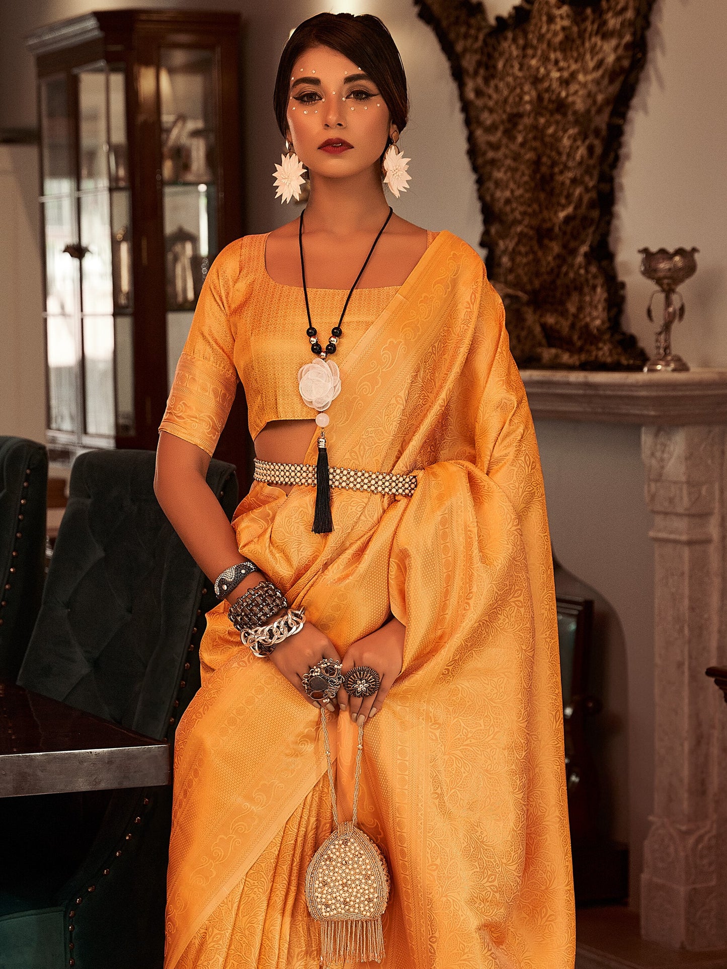 Classic Yellow Woven Kanjivaram Saree