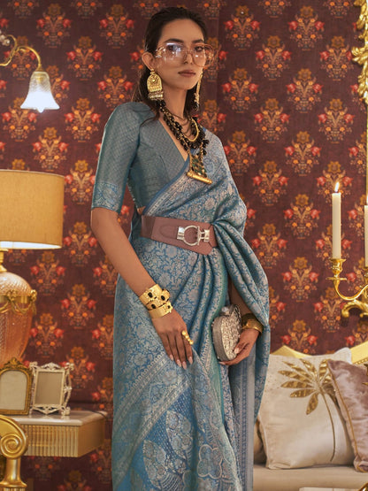 Cobalt Blue Kanjivaram Saree