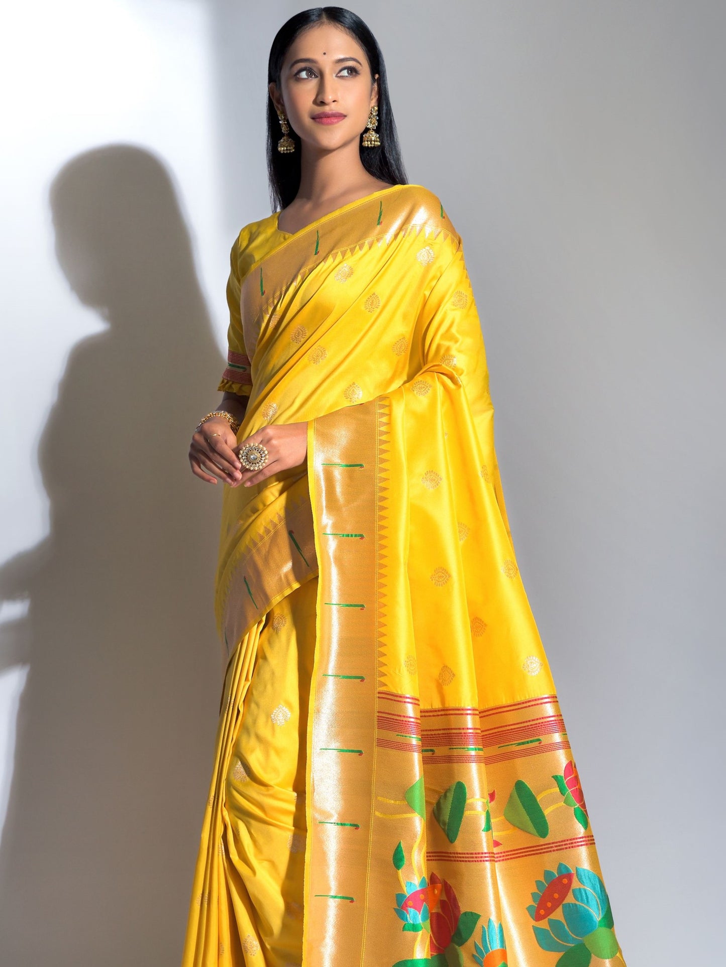Cadmium Yellow Paithani Saree