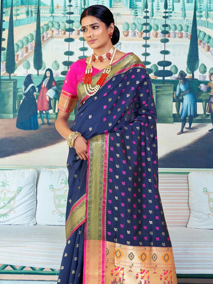 Penn Blue Paithani Saree