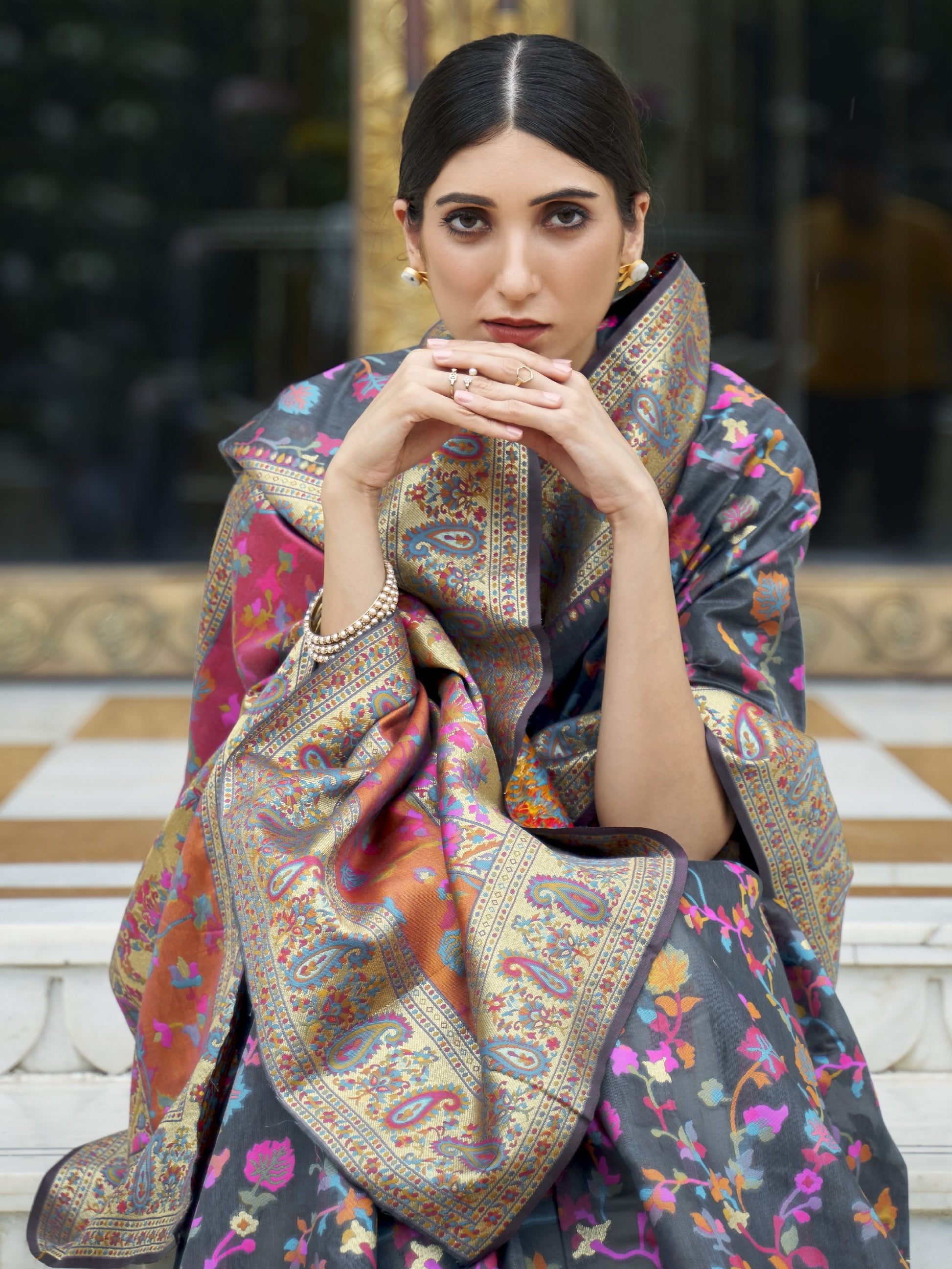 kashmiri pashmina saree