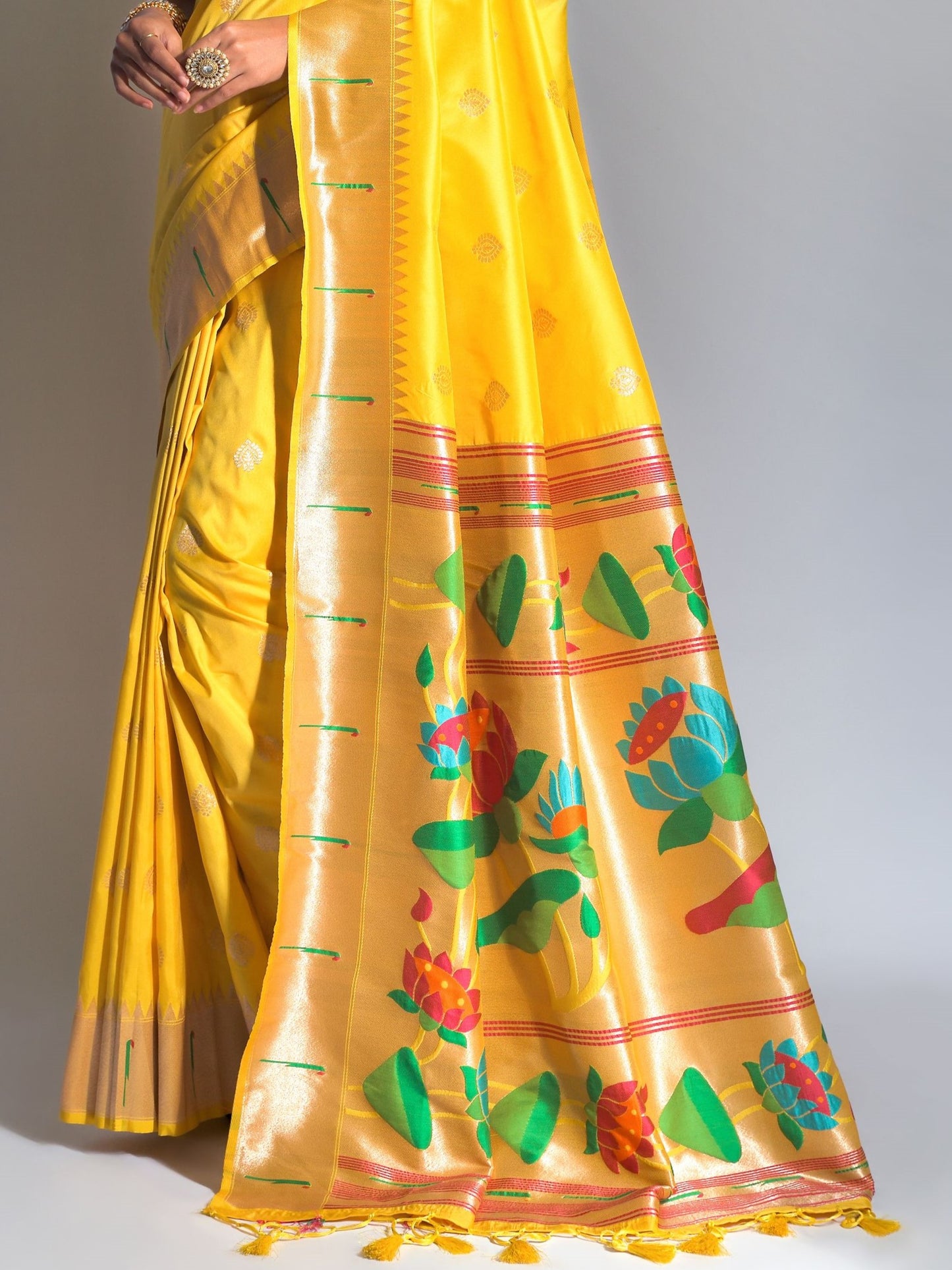 Cadmium Yellow Paithani Saree