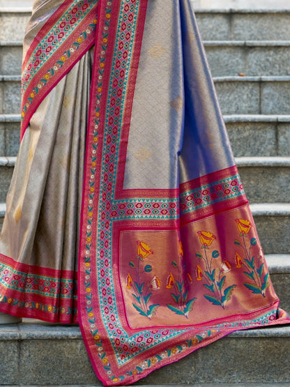 Festive Blue Banarasi Tissue Silk Saree