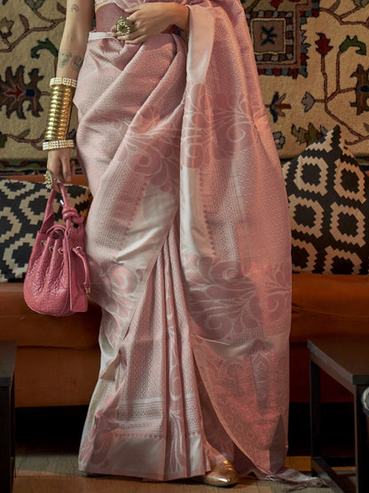 Mineral Pink Woven Banarasi Saree