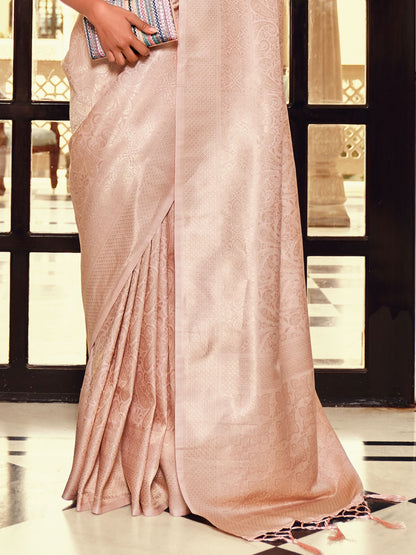 Seashell Pink Kanjivaram Saree