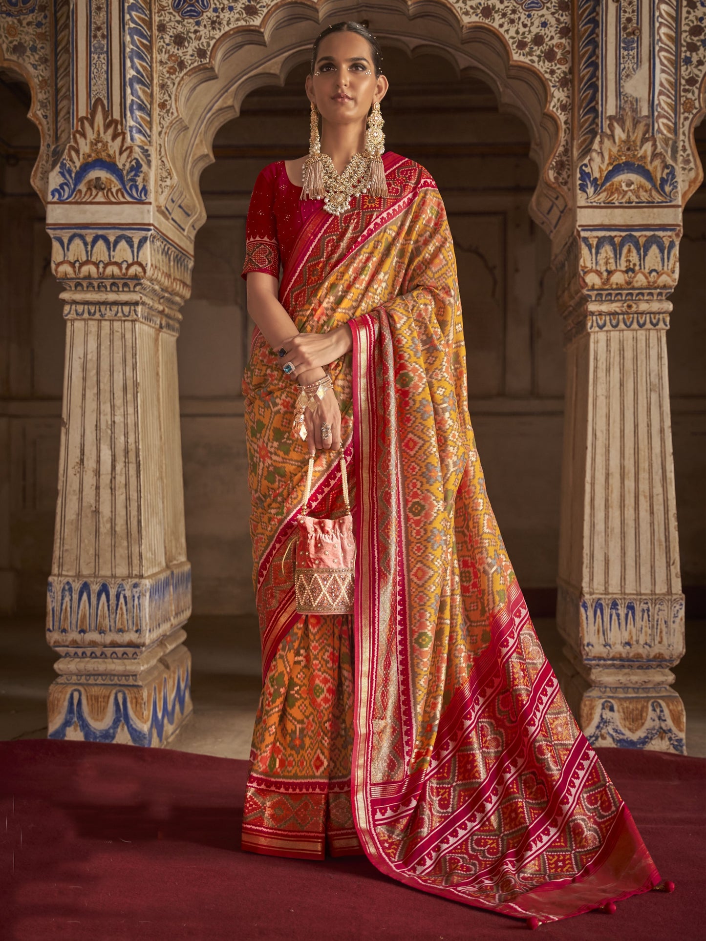 Amber Yellow Patola Saree