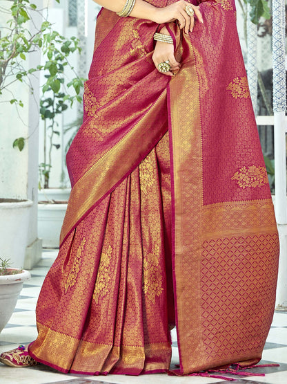 Cerise Magenta Kanjivaram Saree